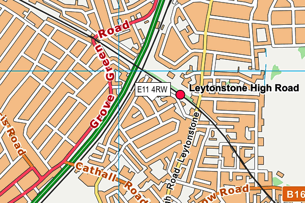 E11 4RW map - OS VectorMap District (Ordnance Survey)