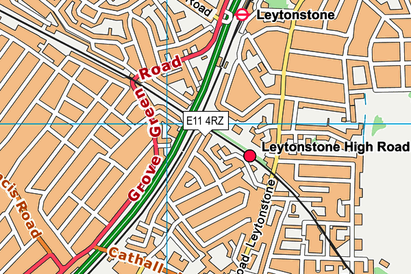 E11 4RZ map - OS VectorMap District (Ordnance Survey)