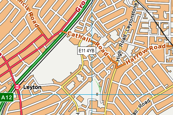 E11 4YB map - OS VectorMap District (Ordnance Survey)