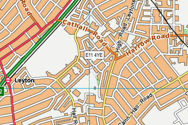 E11 4YE map - OS VectorMap District (Ordnance Survey)