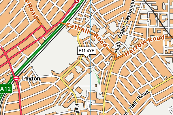 E11 4YF map - OS VectorMap District (Ordnance Survey)