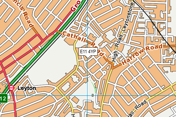 E11 4YP map - OS VectorMap District (Ordnance Survey)
