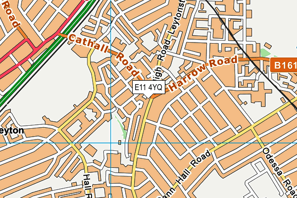 E11 4YQ map - OS VectorMap District (Ordnance Survey)