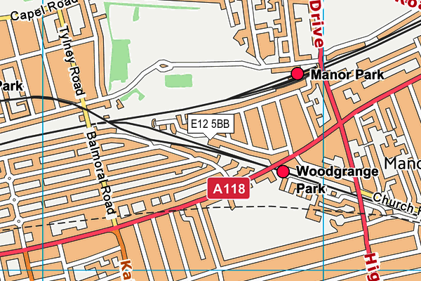 E12 5BB map - OS VectorMap District (Ordnance Survey)