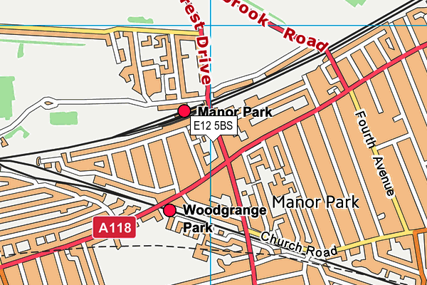 E12 5BS map - OS VectorMap District (Ordnance Survey)