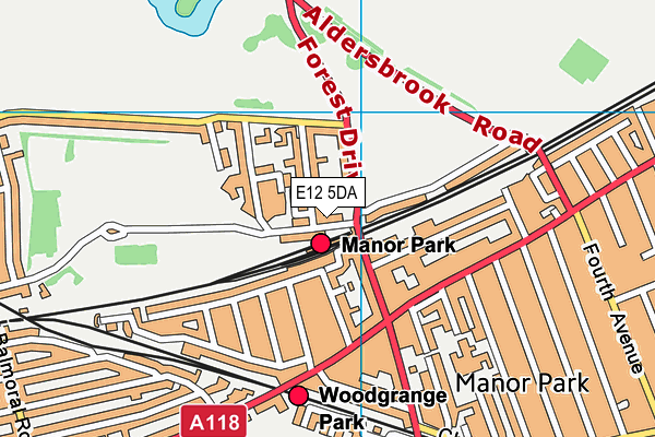 E12 5DA map - OS VectorMap District (Ordnance Survey)
