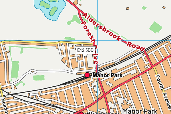 E12 5DD map - OS VectorMap District (Ordnance Survey)
