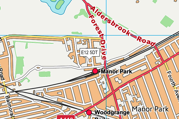 E12 5DT map - OS VectorMap District (Ordnance Survey)