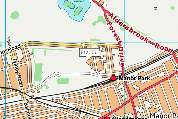 E12 5DU map - OS VectorMap District (Ordnance Survey)