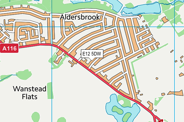 E12 5DW map - OS VectorMap District (Ordnance Survey)
