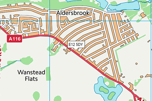 E12 5DY map - OS VectorMap District (Ordnance Survey)