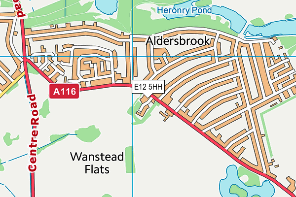 Wanstead Flats (Aldersbrook Road) map (E12 5HH) - OS VectorMap District (Ordnance Survey)