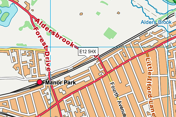 E12 5HX map - OS VectorMap District (Ordnance Survey)