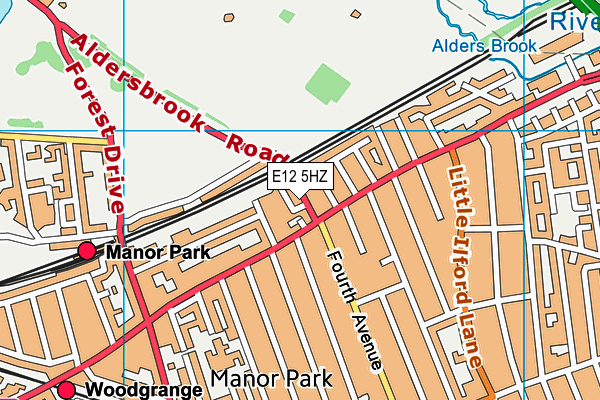 E12 5HZ map - OS VectorMap District (Ordnance Survey)