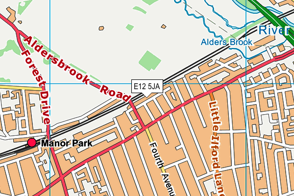 E12 5JA map - OS VectorMap District (Ordnance Survey)