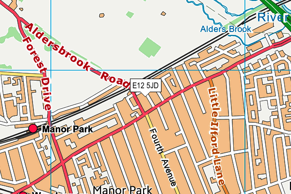 E12 5JD map - OS VectorMap District (Ordnance Survey)