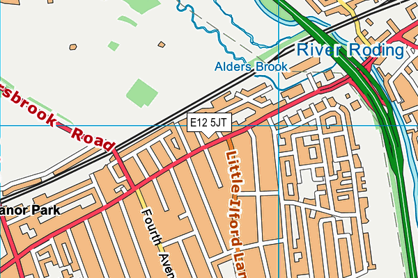 E12 5JT map - OS VectorMap District (Ordnance Survey)