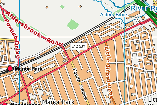 E12 5JY map - OS VectorMap District (Ordnance Survey)