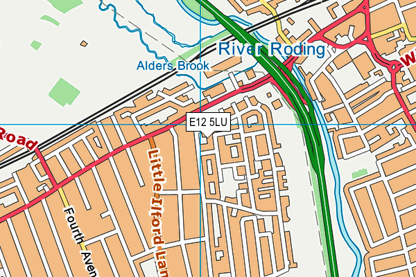 E12 5LU map - OS VectorMap District (Ordnance Survey)