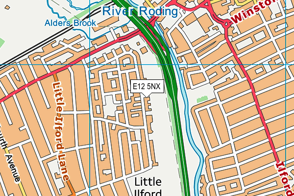 E12 5NX map - OS VectorMap District (Ordnance Survey)