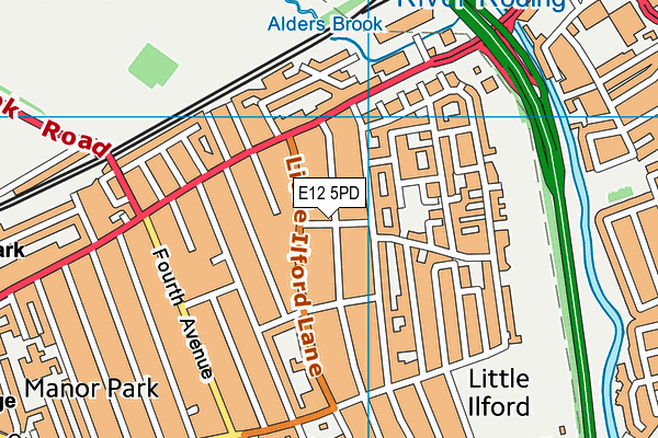 E12 5PD map - OS VectorMap District (Ordnance Survey)