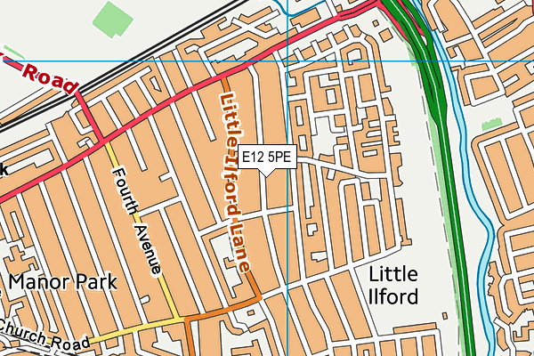 E12 5PE map - OS VectorMap District (Ordnance Survey)