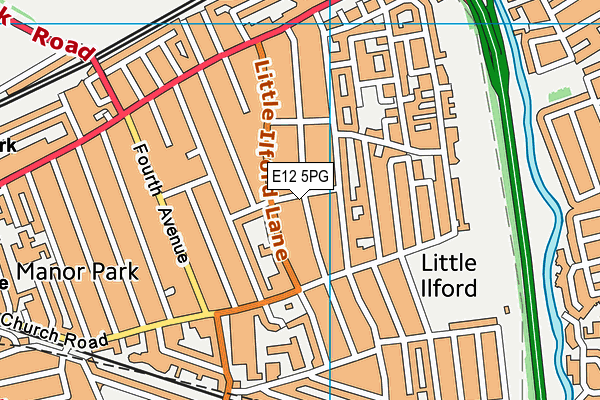 E12 5PG map - OS VectorMap District (Ordnance Survey)