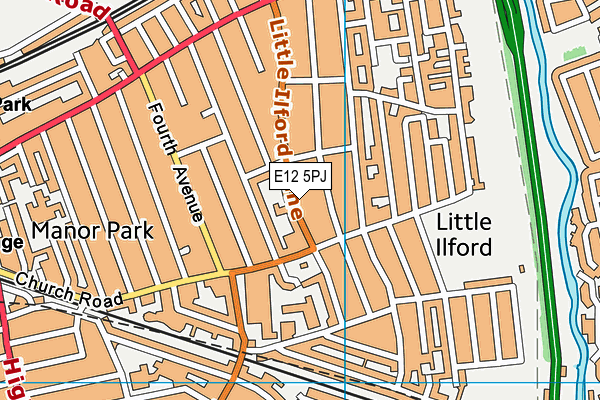 E12 5PJ map - OS VectorMap District (Ordnance Survey)