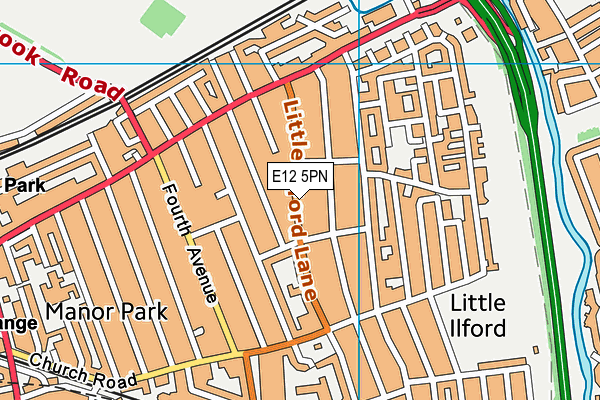 E12 5PN map - OS VectorMap District (Ordnance Survey)