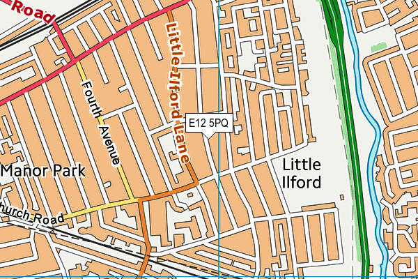 E12 5PQ map - OS VectorMap District (Ordnance Survey)