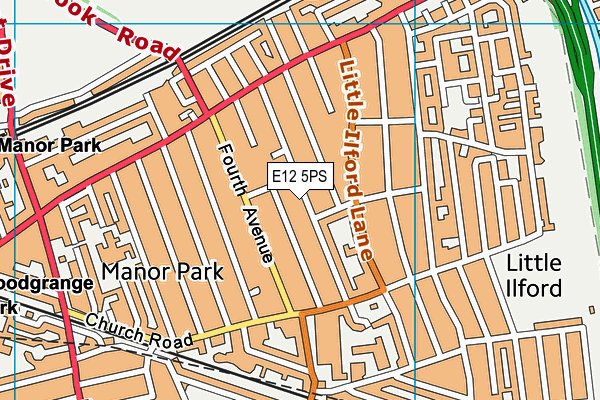 E12 5PS map - OS VectorMap District (Ordnance Survey)