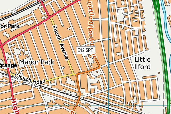 E12 5PT map - OS VectorMap District (Ordnance Survey)