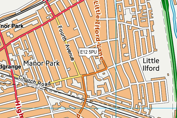 E12 5PU map - OS VectorMap District (Ordnance Survey)