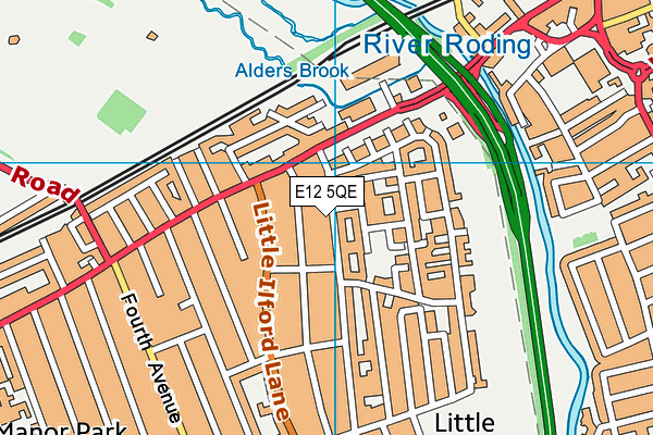 E12 5QE map - OS VectorMap District (Ordnance Survey)