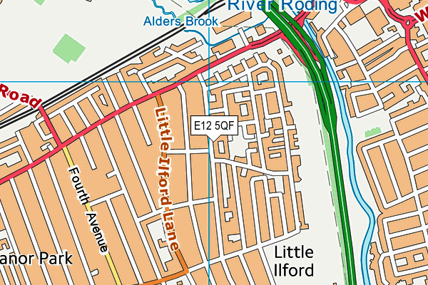 E12 5QF map - OS VectorMap District (Ordnance Survey)