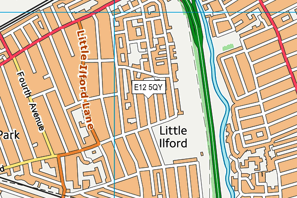 E12 5QY map - OS VectorMap District (Ordnance Survey)