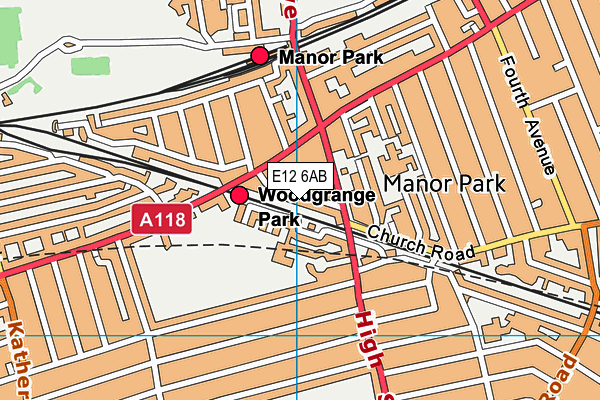 E12 6AB map - OS VectorMap District (Ordnance Survey)