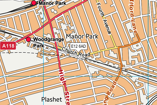 E12 6AD map - OS VectorMap District (Ordnance Survey)