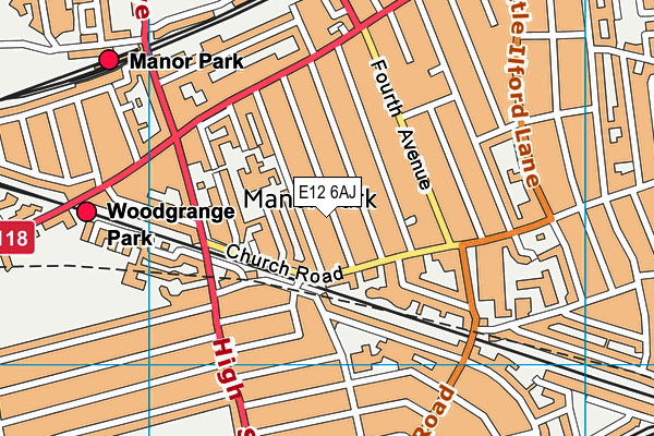 E12 6AJ map - OS VectorMap District (Ordnance Survey)