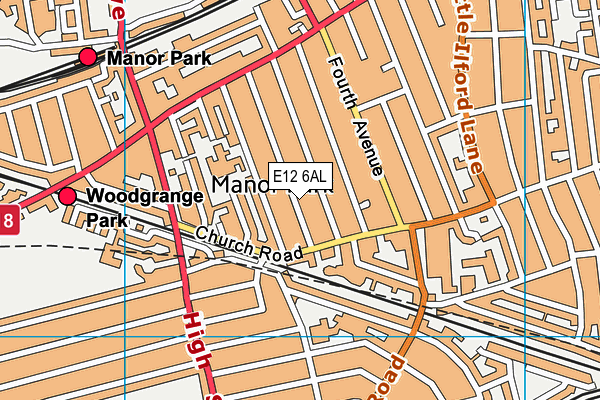 E12 6AL map - OS VectorMap District (Ordnance Survey)