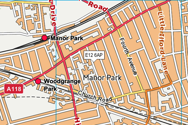 E12 6AP map - OS VectorMap District (Ordnance Survey)