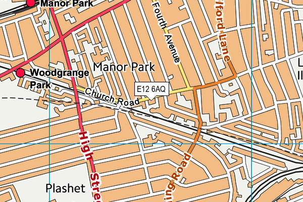 E12 6AQ map - OS VectorMap District (Ordnance Survey)