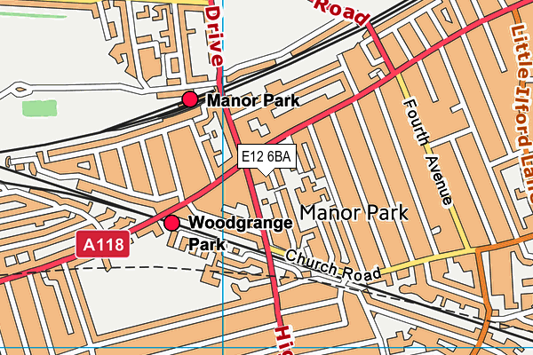 E12 6BA map - OS VectorMap District (Ordnance Survey)