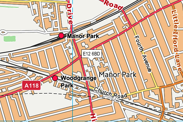 E12 6BD map - OS VectorMap District (Ordnance Survey)