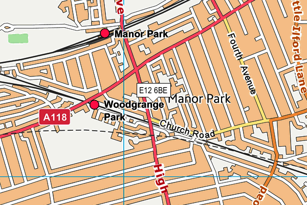 E12 6BE map - OS VectorMap District (Ordnance Survey)