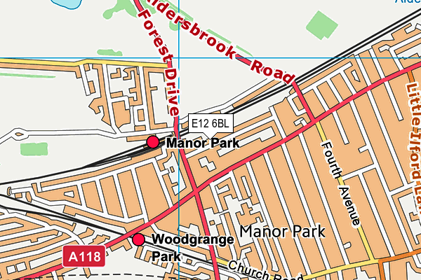 E12 6BL map - OS VectorMap District (Ordnance Survey)