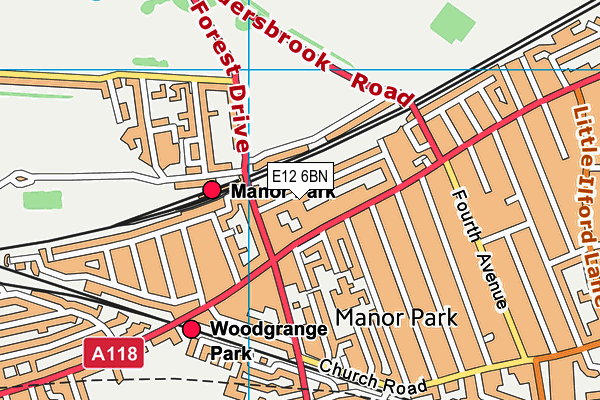 E12 6BN map - OS VectorMap District (Ordnance Survey)