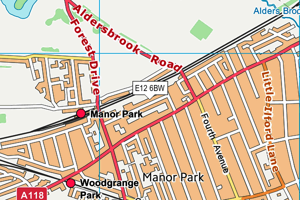 E12 6BW map - OS VectorMap District (Ordnance Survey)