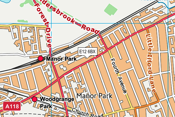 E12 6BX map - OS VectorMap District (Ordnance Survey)