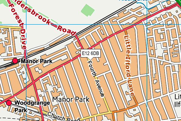 E12 6DB map - OS VectorMap District (Ordnance Survey)